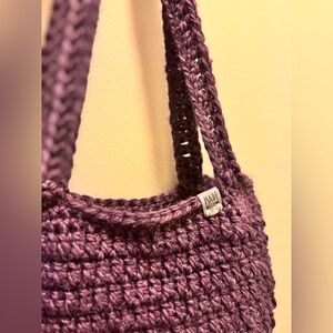 Homemade Purple Crochet Shoulder Bag